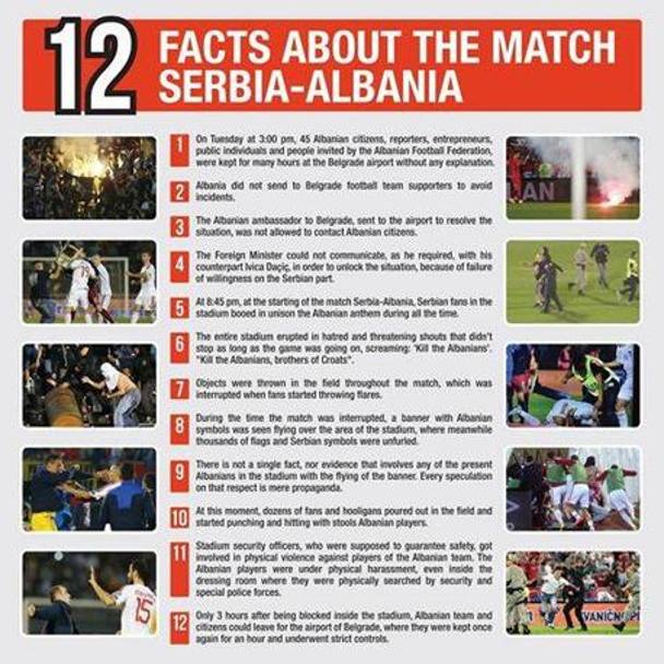 C&#39; chi ha addirittura preparato un dodecalogo con la spiegazione di quello che  successo a Belgrado durante la partita. Social